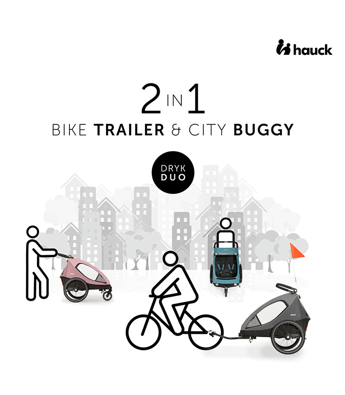 Hauck 2u1 Dryk Duo prikolica za bicikl i dječja kolica-1