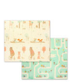 BabyOno Dvostrana podloga za igru Animals&Road 180x200 cm